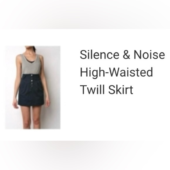Silence & Noise high waisted navy blue skirt - Picture 12 of 12